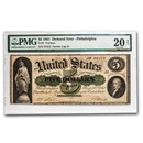 1861 $5.00 Demand Note Philadelphia VF-20 PMG (Fr#2)NET