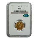 1861 $5 Liberty Gold Half Eagle AU-58 NGC CAC