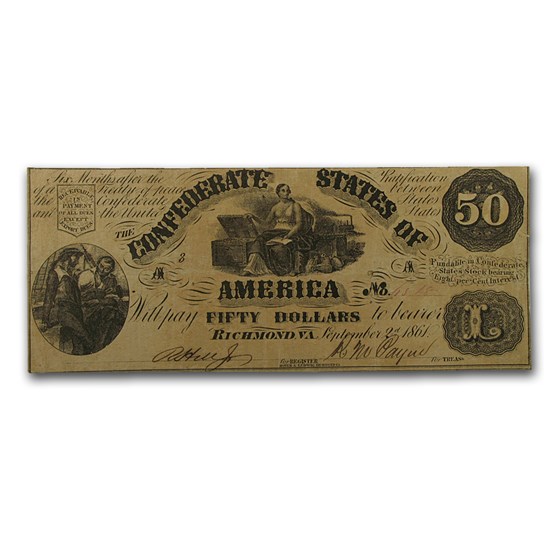 1861 $50 (T-14) Moneta & Chest VF 1861 $50 (T-14) Moneta & Chest VF