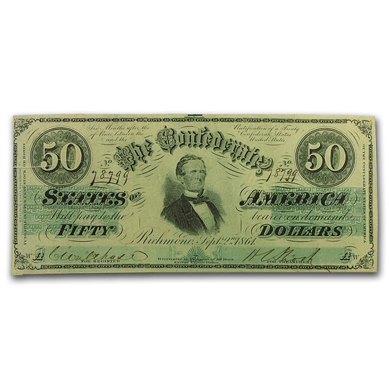 1861 CSA $50 (T-16) Jefferson Davis XF 1861 CSA $50 (T-16) Jefferson Davis XF
