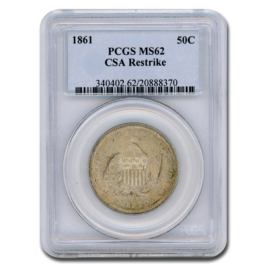 1861 CSA Half Dollar Restrike MS-62 PCGS