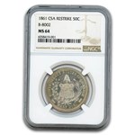 1861 CSA Half Dollar Restrike MS-64 NGC (B-8002)