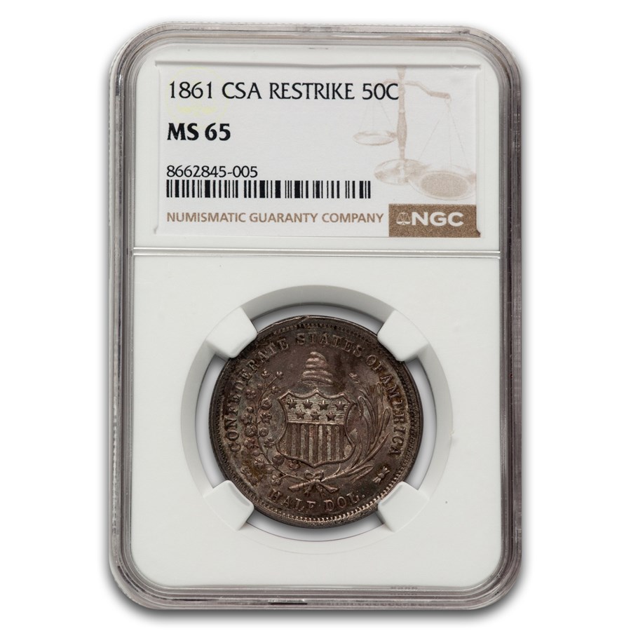 1861 CSA Half Dollar Restrike MS-65 NGC