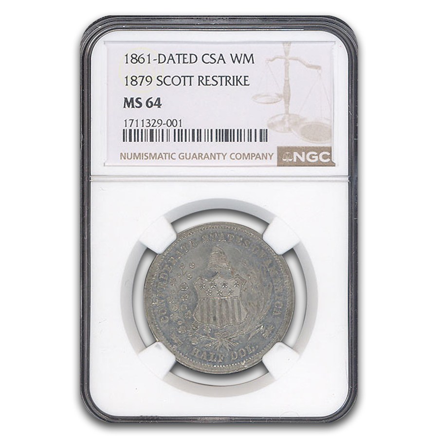 Buy 1861 CSA Half Dollar MS-64 NGC 1879 Restrike | APMEX