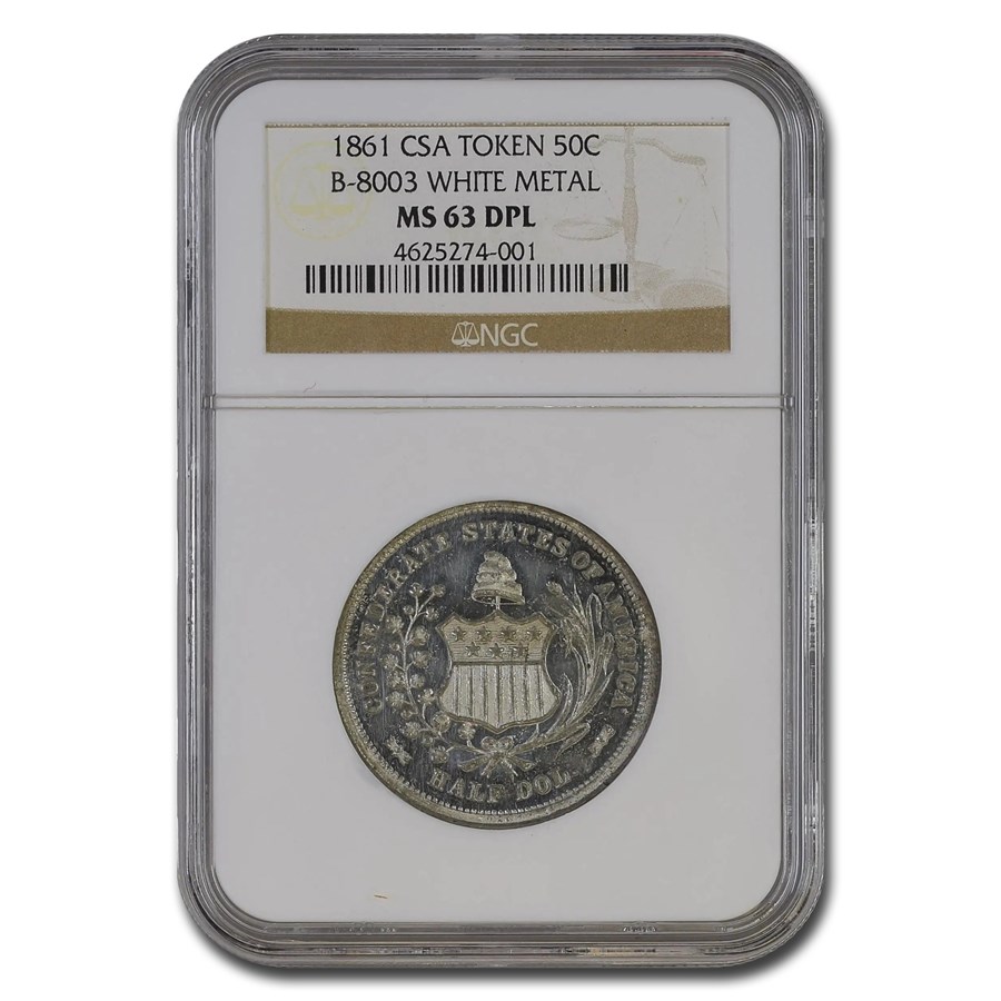 1861 CSA Half Dollar Scott Res. PF-64 NGC (B-8003 White Metal)
