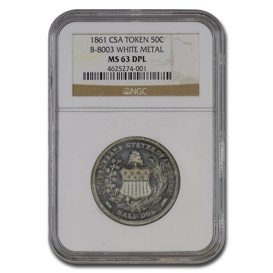 1861 CSA Half Dollar Scott Res. PF-64 NGC (B-8003 White Metal) 1861 CSA Half Dollar Scott Res. PF-64 NGC (B-8003 White Metal)