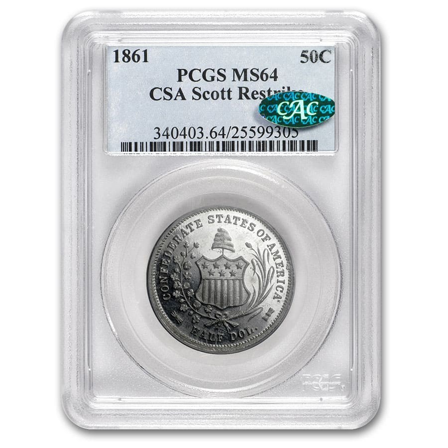 Buy 1861 CSA Half Dollar Scott Restrike MS-64 PCGS CAC | APMEX