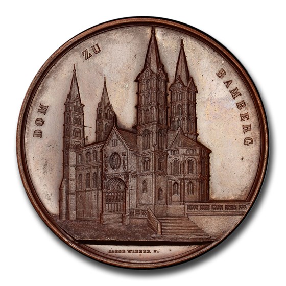 1861 Germany Bronzed Medal MS-64 PCGS (Bamberg Cathedral) 1861 Germany Bronzed Medal MS-64 PCGS (Bamberg Cathedral)