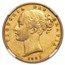 1861 Great Britain Gold Sovereign Victoria Shield AU-50 NGC