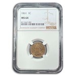 1861 Indian Head Cent MS-64 NGC