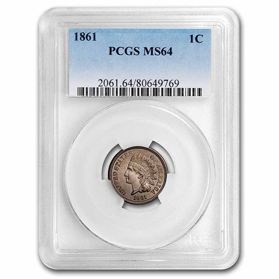 1861 Indian Head Cent MS-64 PCGS 1861 Indian Head Cent MS-64 PCGS