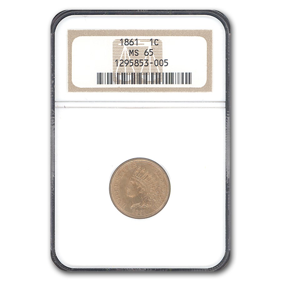 1861 Indian Head Cent MS-65 NGC