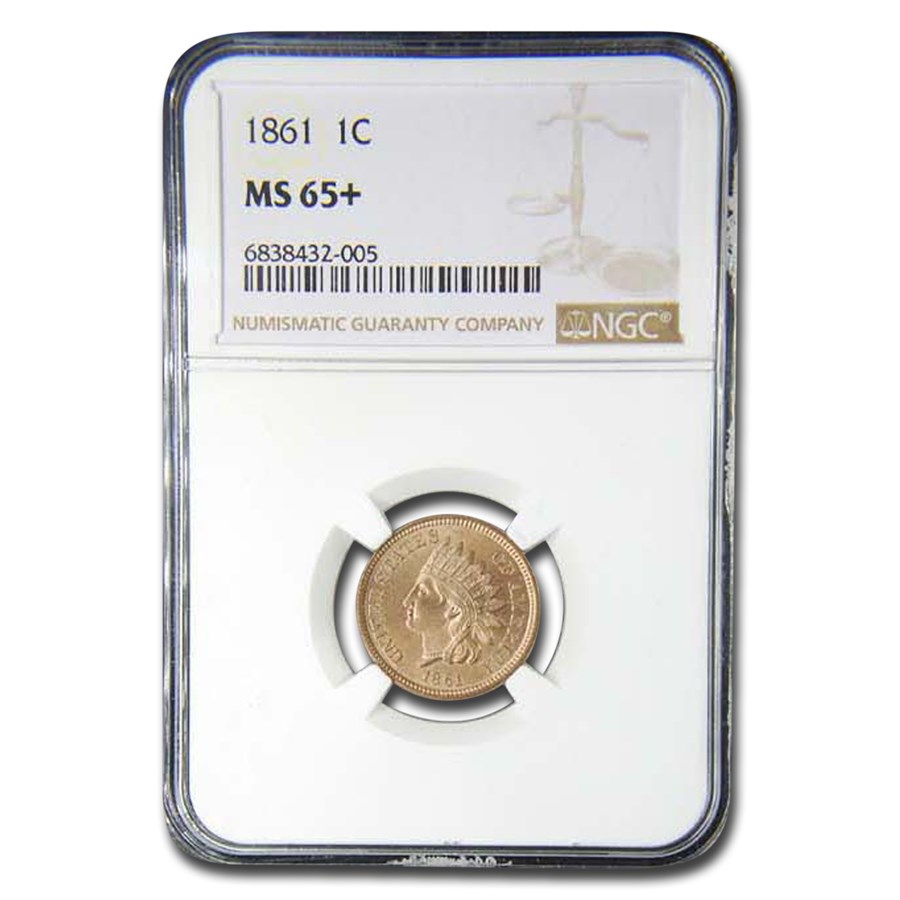 1861 Indian Head Cent MS-65+ NGC