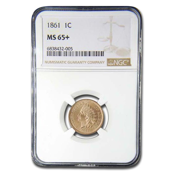 1861 Indian Head Cent MS-65+ NGC 1861 Indian Head Cent MS-65+ NGC