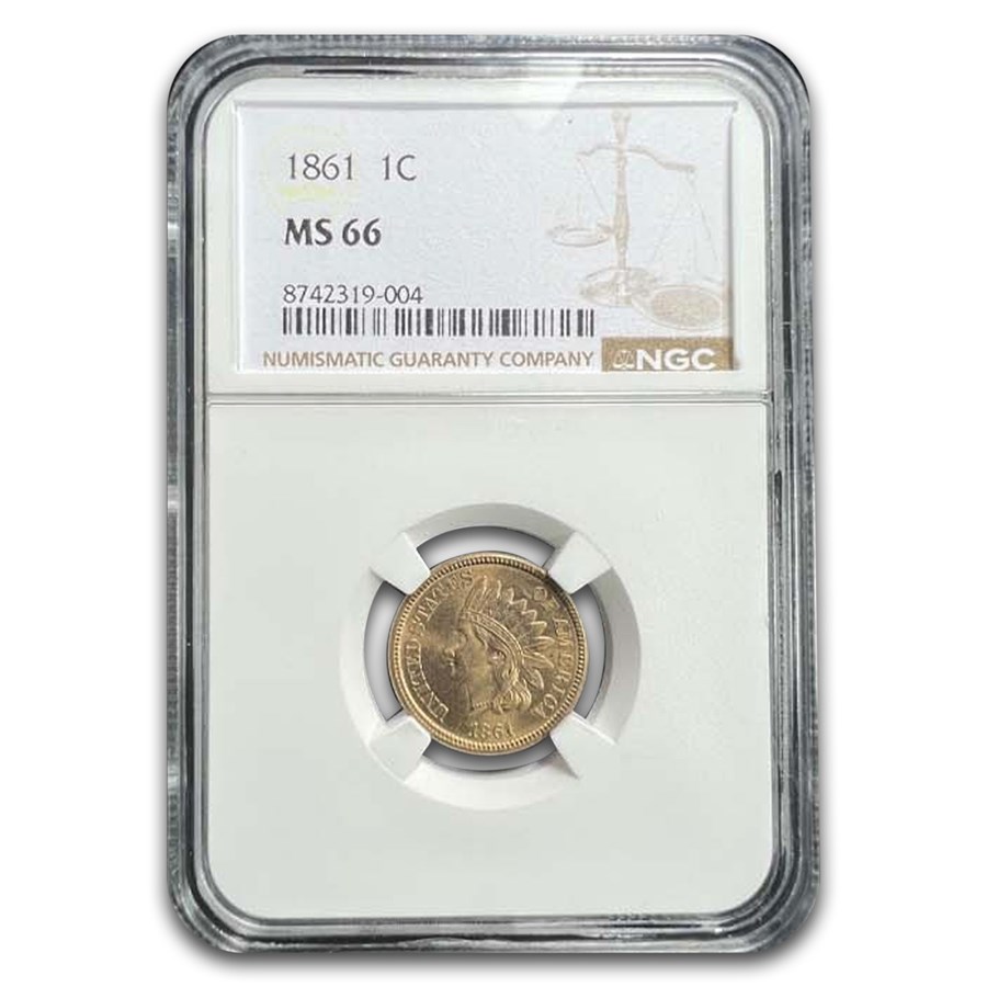 1861 Indian Head Cent MS-66 NGC