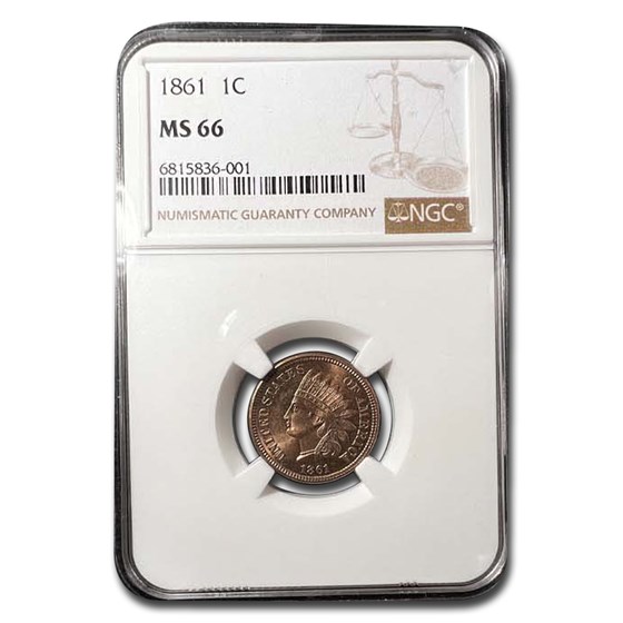 1861 Indian Head Cent MS-66 NGC