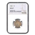 1861 Indian Head Cent MS-67 NGC