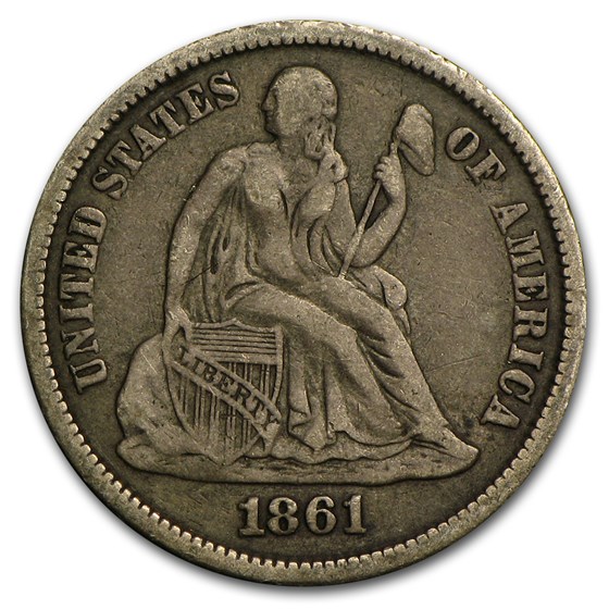 1861 Liberty Seated Dime XF 1861 Liberty Seated Dime XF