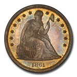 1861 Liberty Seated Dollar PR-66 PCGS