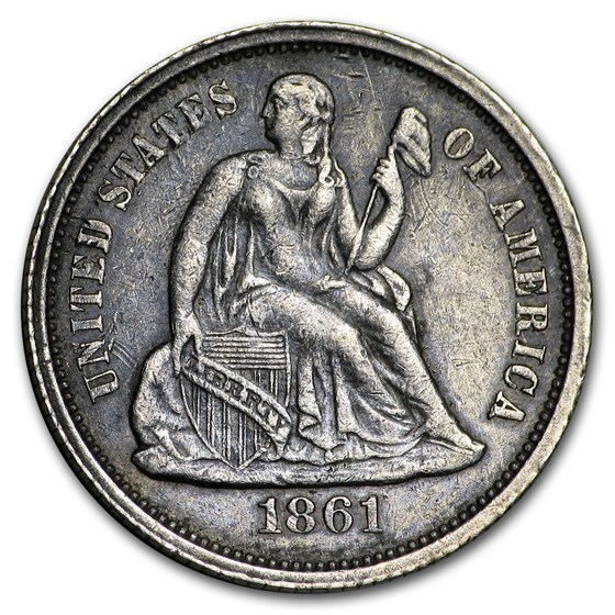 1861 Liberty Seated Half Dime AU 1861 Liberty Seated Half Dime AU