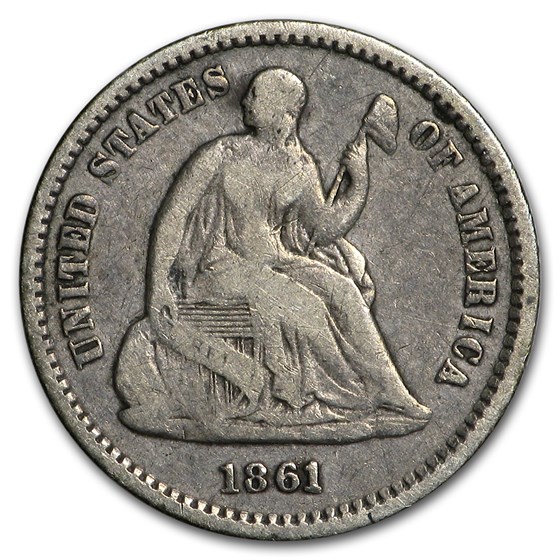 1861 Liberty Seated Half Dime Fine 1861 Liberty Seated Half Dime Fine