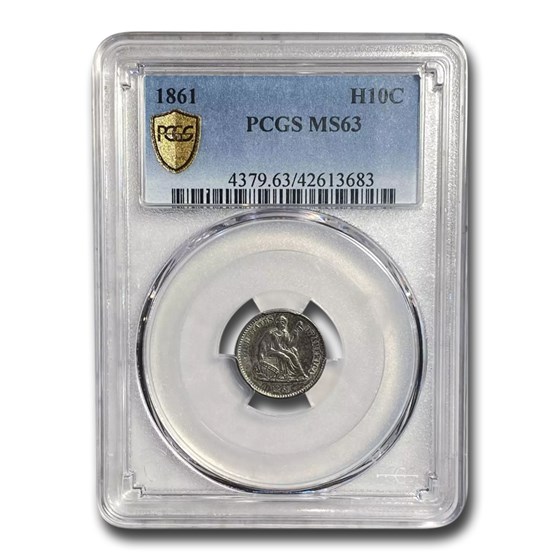 1861 Liberty Seated Half Dime MS-63 PCGS 1861 Liberty Seated Half Dime MS-63 PCGS