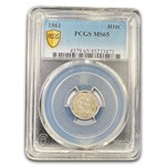 1861 Liberty Seated Half Dime MS-65 PCGS