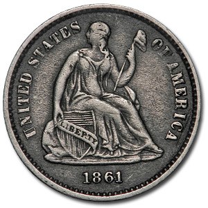 1861 Liberty Seated Half Dime XF 1861 Liberty Seated Half Dime XF