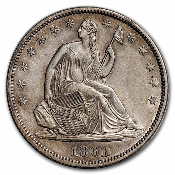 1861 Liberty Seated Half Dollar AU 1861 Liberty Seated Half Dollar AU