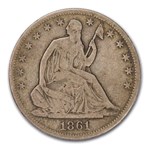 1861 Liberty Seated Half Dollar VG