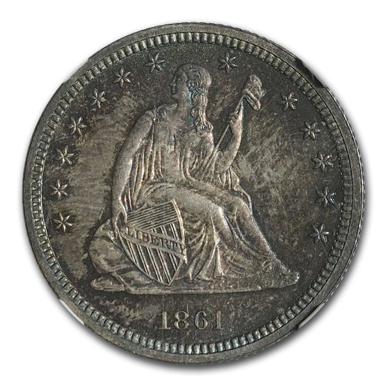 Buy 1861 Liberty Seated Quarter PF65 NGC CAC APMEX