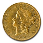 1861-O $20 Liberty Gold Double Eagle AU-55 PCGS
