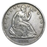 1861-O Liberty Seated Half Dollar AU