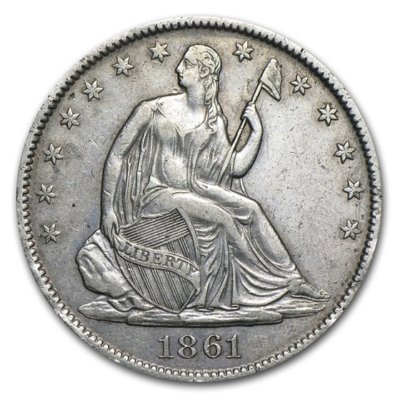 1861-O Liberty Seated Half Dollar AU 1861-O Liberty Seated Half Dollar AU