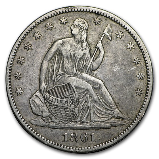 1861-O Liberty Seated Half Dollar VF 1861-O Liberty Seated Half Dollar VF