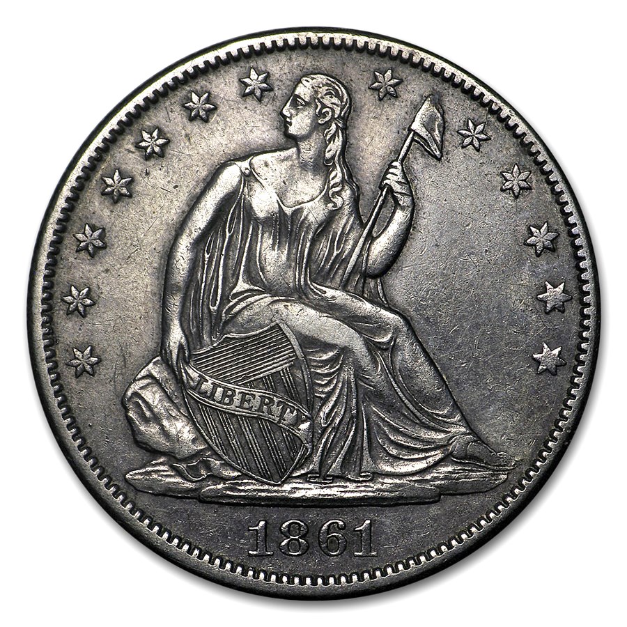 1861-O Liberty Seated Half Dollar XF