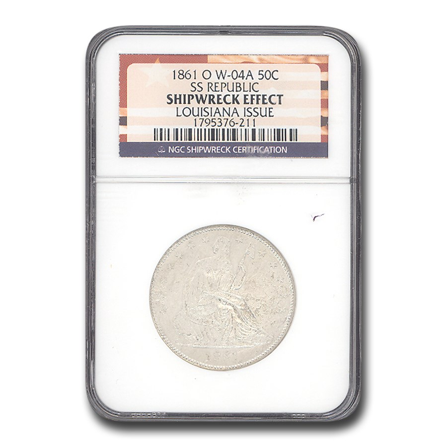 1861-O Liberty Seated Half NGC (SS-Republic, Louisiana Issue)