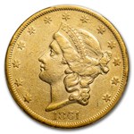 1861-S $20 Liberty Gold Double Eagle AU-50 PCGS