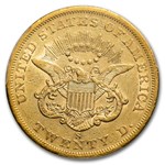 1861-S $20 Liberty Gold Double Eagle AU-50 PCGS