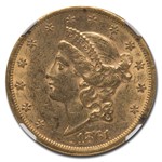 1861-S $20 Liberty Gold Double Eagle AU-55 NGC