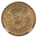 1861-S $20 Liberty Gold Double Eagle AU-55 NGC
