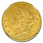 1861-S $20 Liberty Gold Double Eagle MS-61 NGC