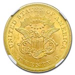 1861-S $20 Liberty Gold Double Eagle MS-61 NGC