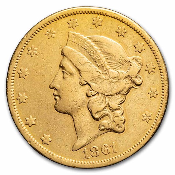 1861-S $20 Liberty Gold Double Eagle VF Details (Cleaned) 1861-S $20 Liberty Gold Double Eagle VF Details (Cleaned)