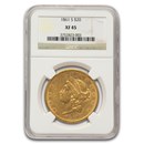 1861-S $20 Liberty Gold Double Eagle XF-45 NGC