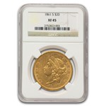 1861-S $20 Liberty Gold Double Eagle XF-45 NGC