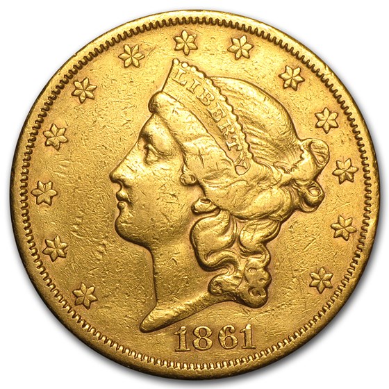 1861-S $20 Liberty Gold Double Eagle XF Details (Cleaned) 1861-S $20 Liberty Gold Double Eagle XF Details (Cleaned)