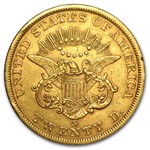 1861-S $20 Liberty Gold Double Eagle XF Details (Cleaned)