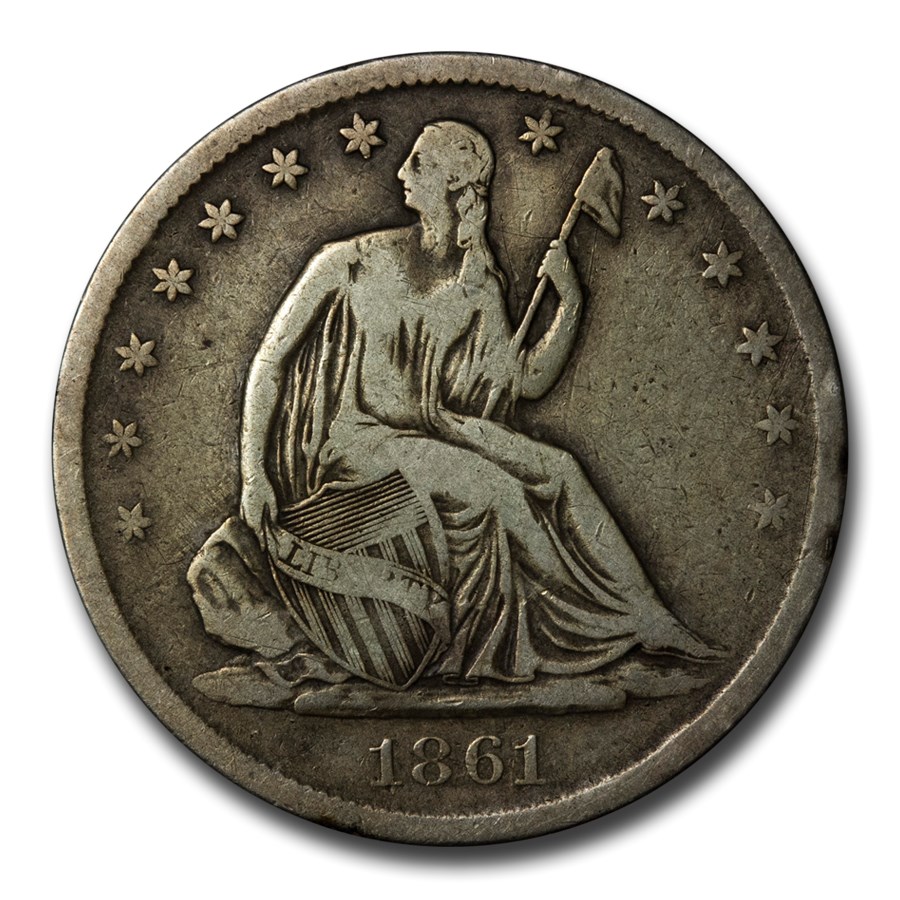 1861-S Liberty Seated Half Dollar Fine