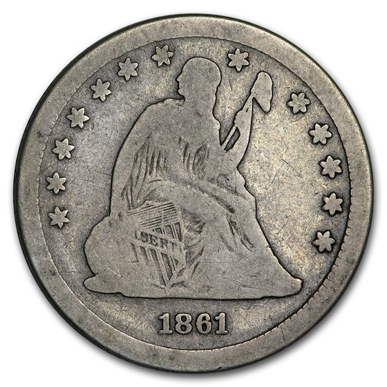 Buy 1861S Liberty Seated Quarter VG APMEX